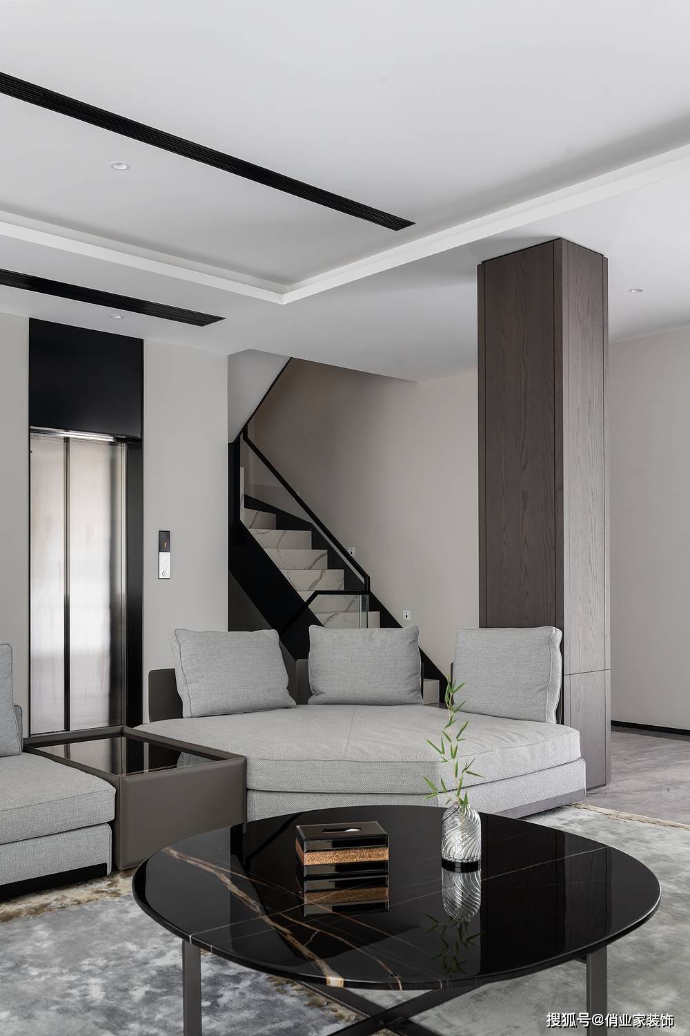 俏业家装饰 | 五层豪居现代合院,大宅之境享受极简生活_装修_空间