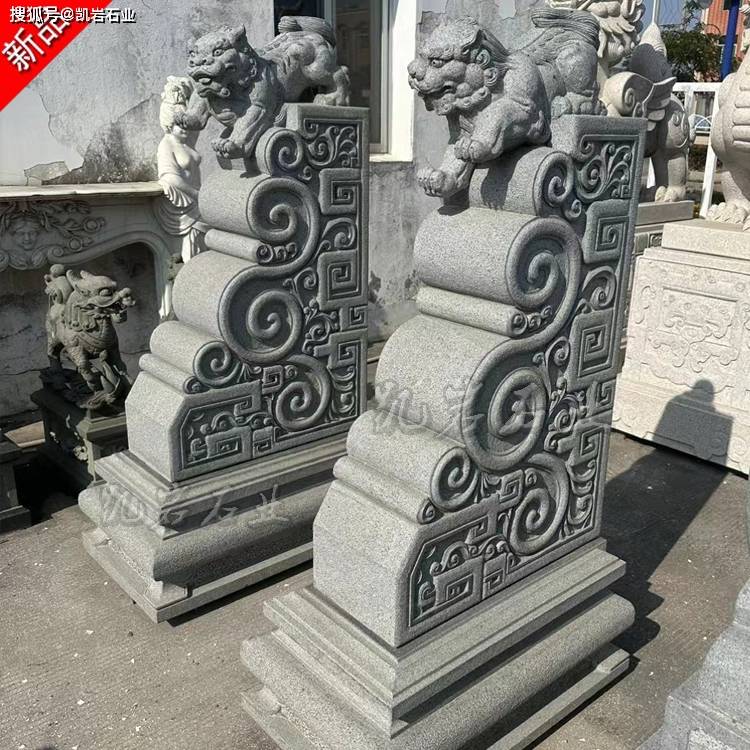 石雕抱鼓石介绍抱鼓石石雕图集大全