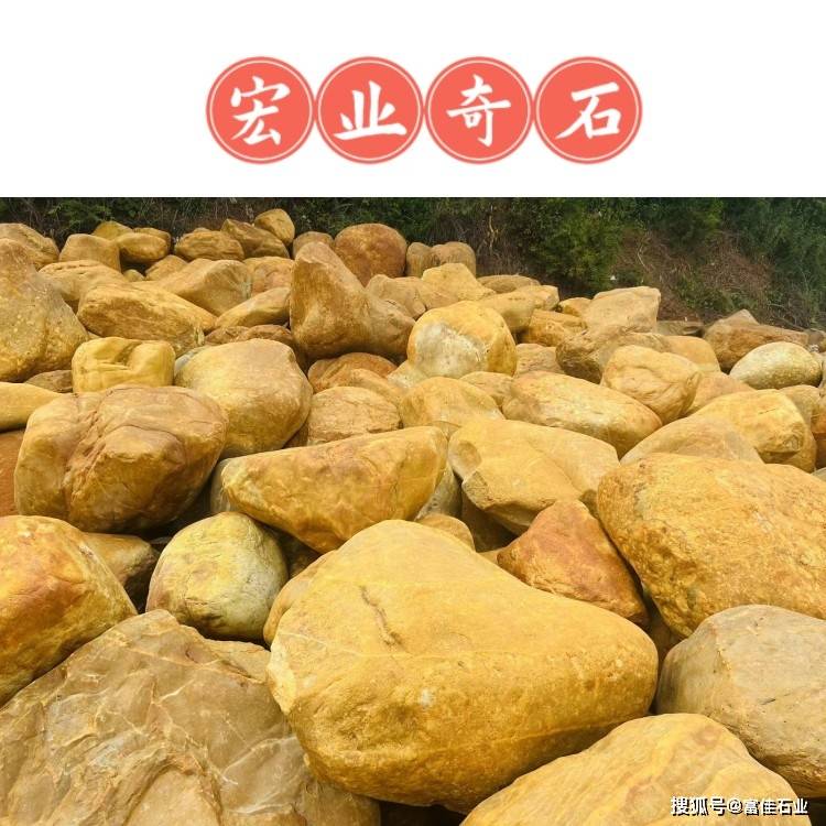 广东小型黄蜡石厂家小区黄蜡石草坪点缀吨位黄蜡石价格