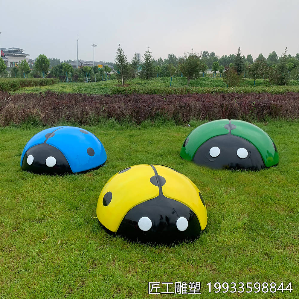 玻璃钢益虫七星瓢虫雕塑彩绘动物景观小品