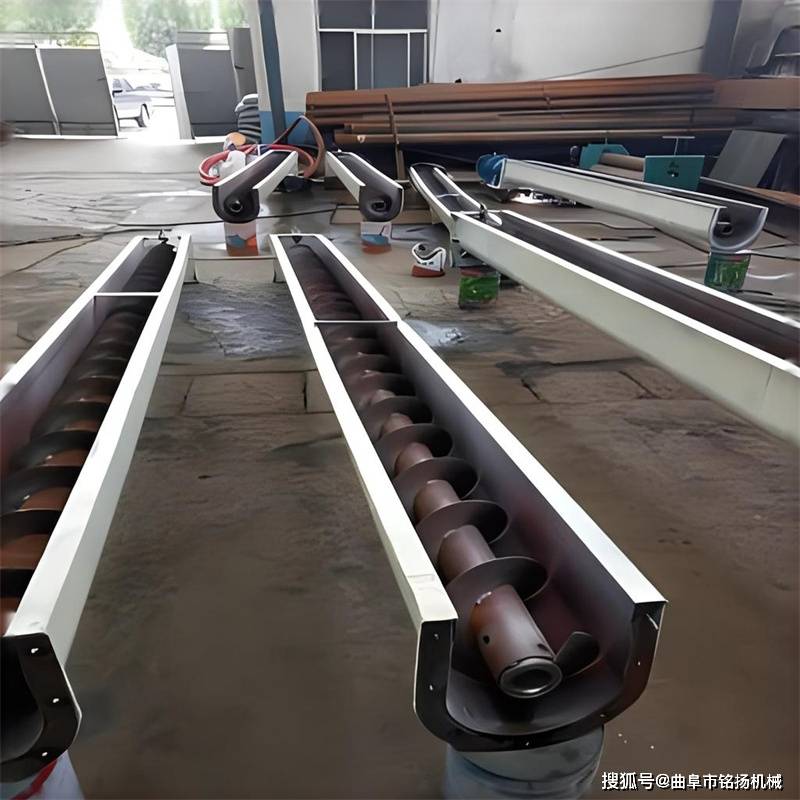 165筒式倾斜送料机沙石颗粒u型螺旋输送机水泥粉斜管上料机