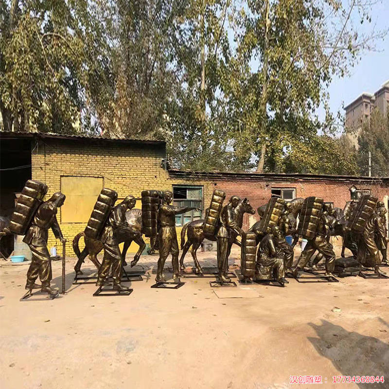 玻璃钢茶马古道文化雕塑商贸通道景观雕塑