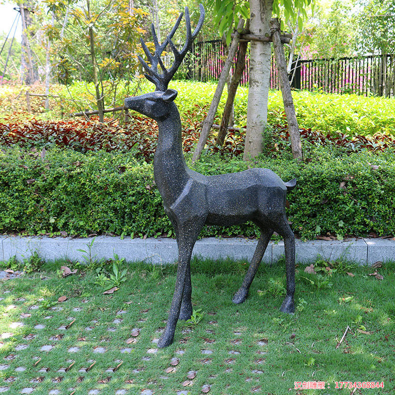 玻璃钢抽象麋鹿雕塑仿真动物摆件雕塑