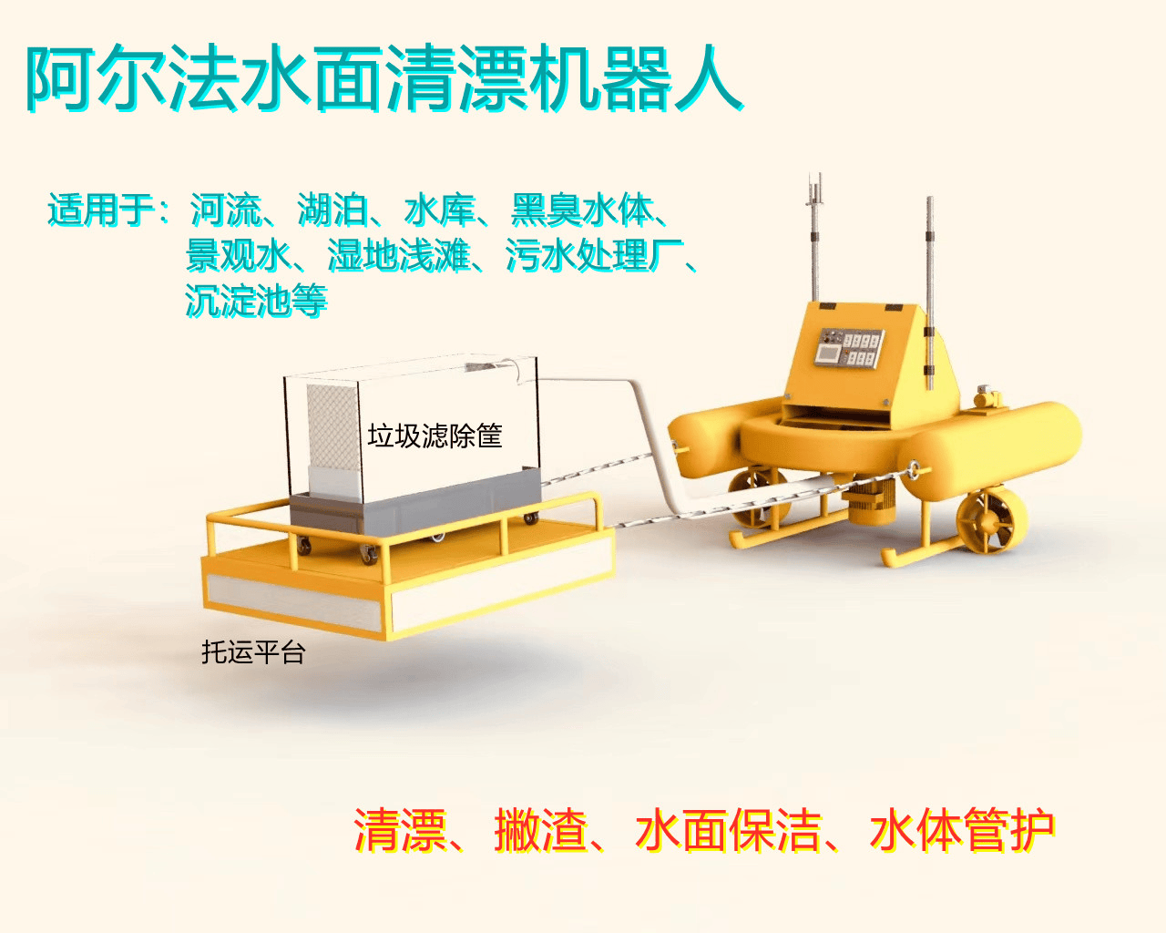 大水面垃圾处理成难题快来看看这款清漂机器人