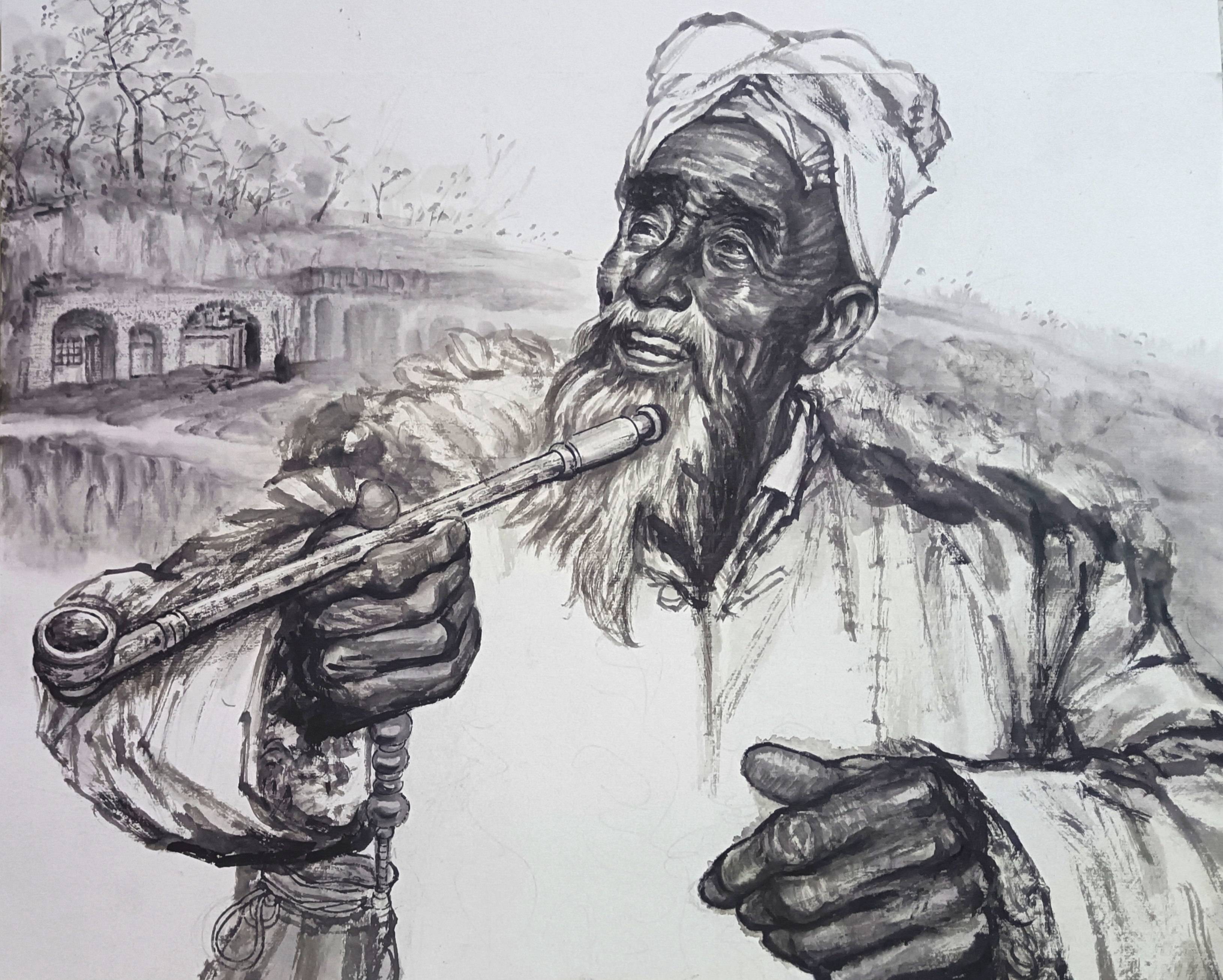 美术名家水墨方我韩平刚人物画赏析