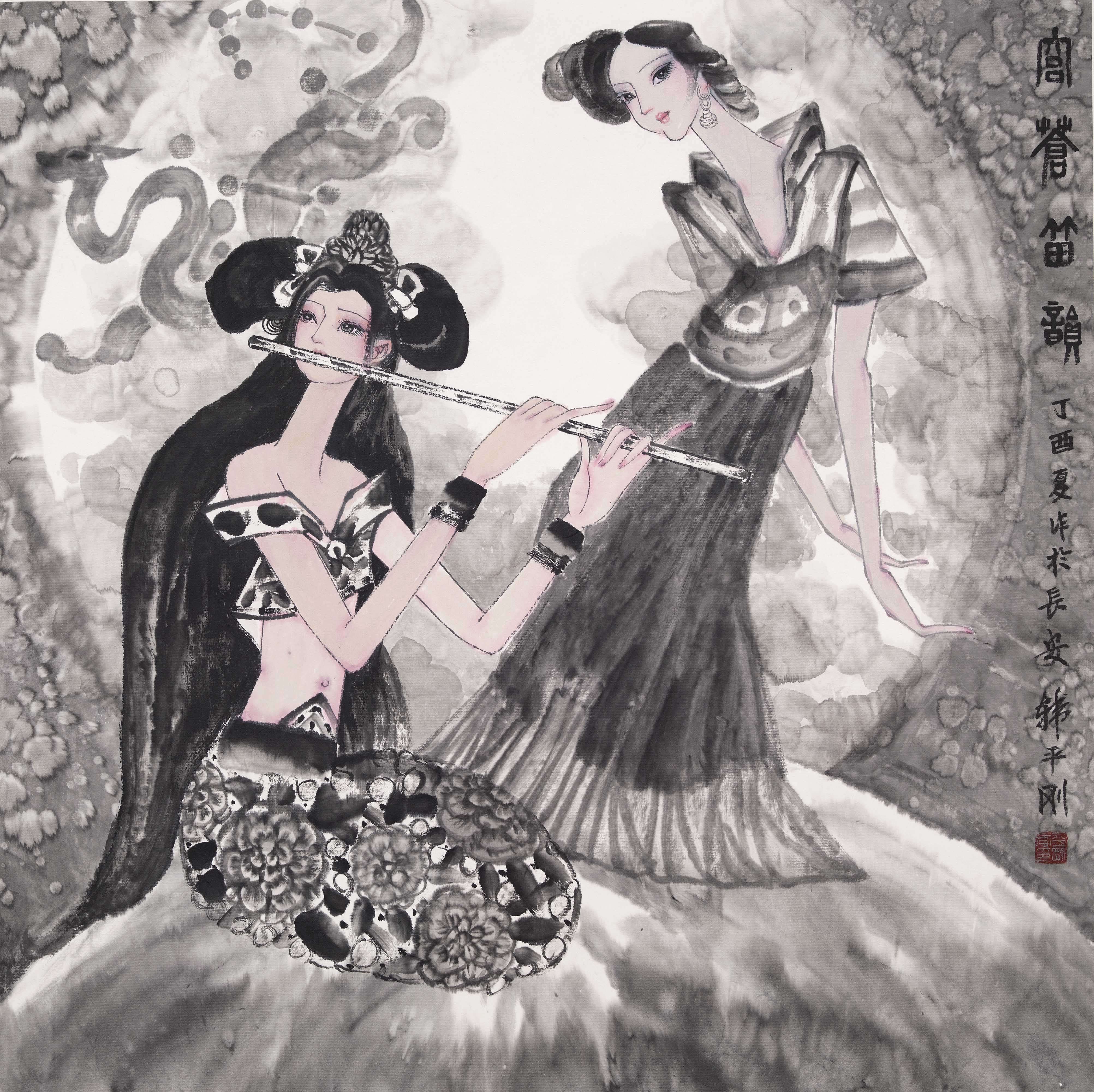 美术名家水墨方我韩平刚人物画赏析