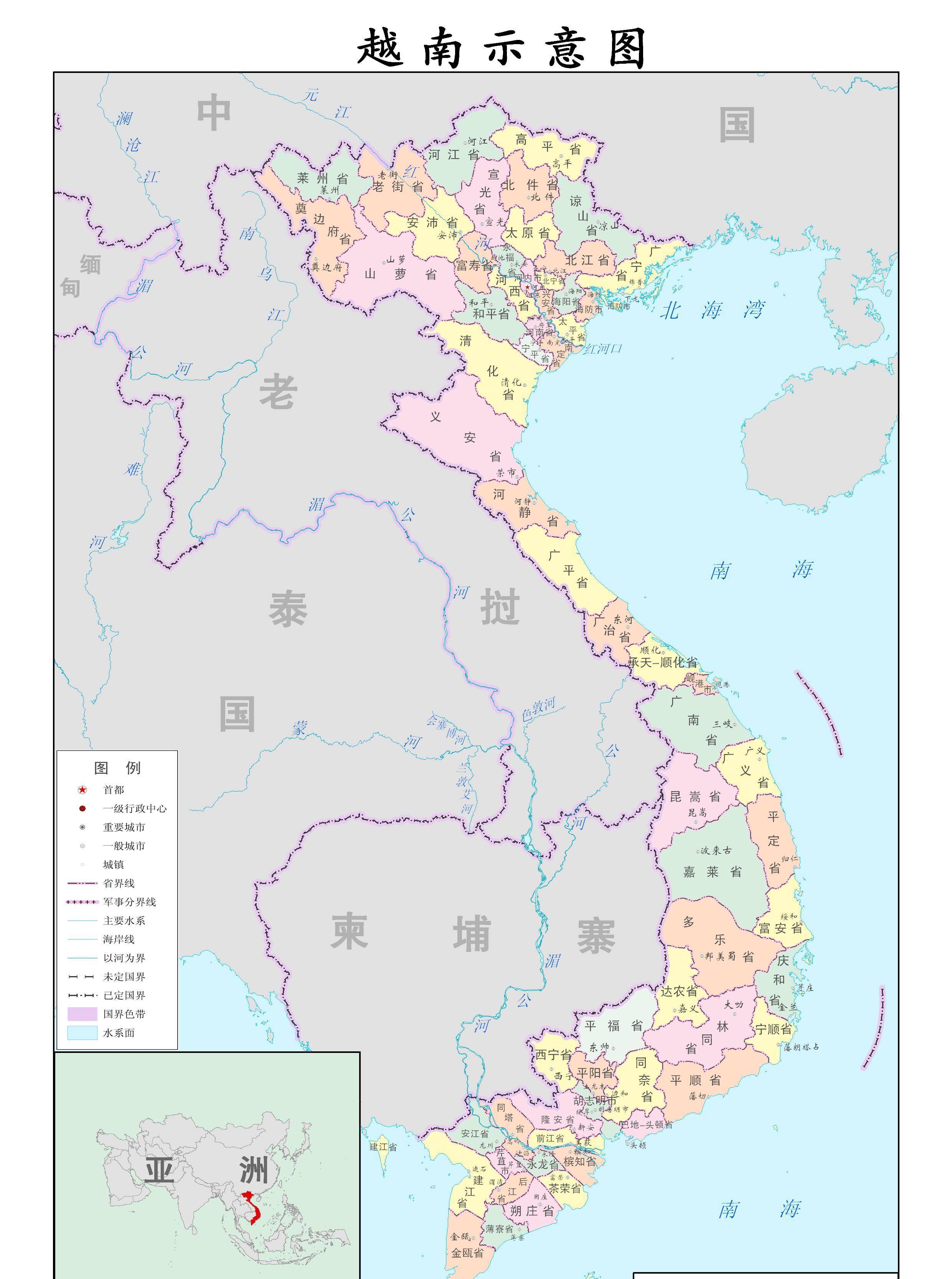 下面是中国的省级行政区地图——共有23个省,5个自治区,4个直辖市,2个