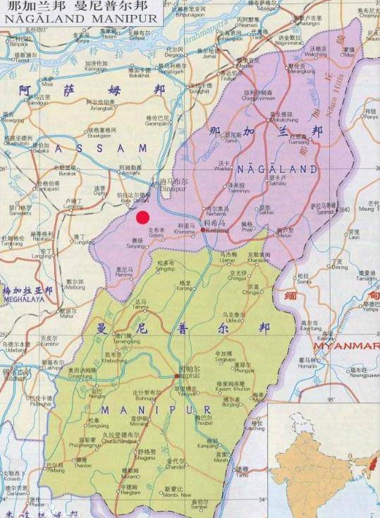 曼尼普尔邦地图图片