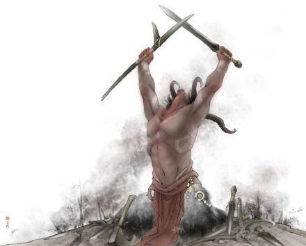 原创山海经堂堂战神蚩尤为何会镇墓辟邪蚩尤五兵到底是哪种武器