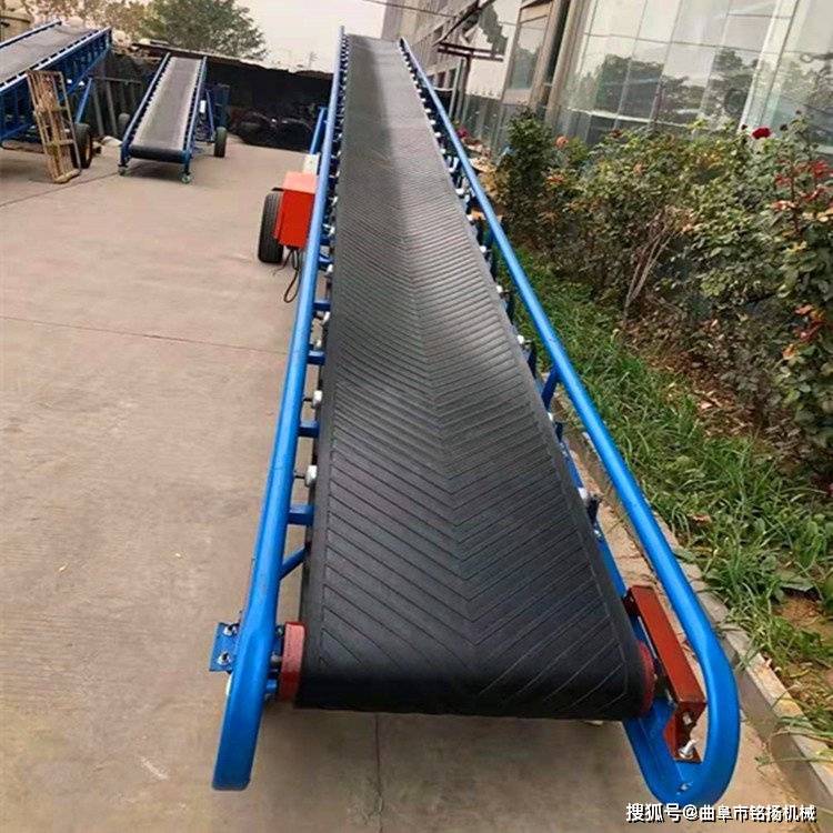 爬坡皮带机,侧倾皮带机,移动式皮带输送机,胶带主要有宽度500,650,800