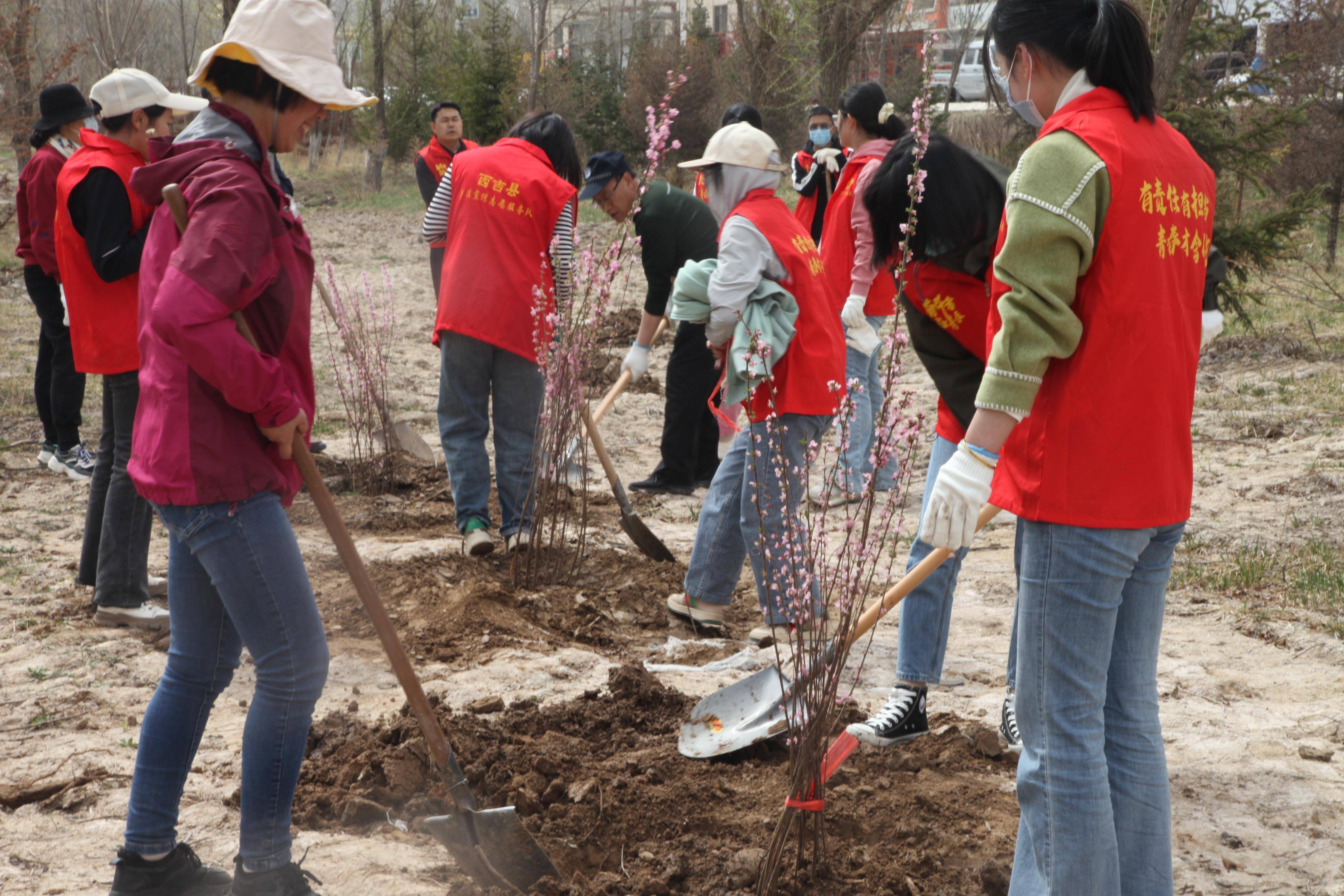检察蓝守护生态绿西吉县人民检察院开展义务植树活动