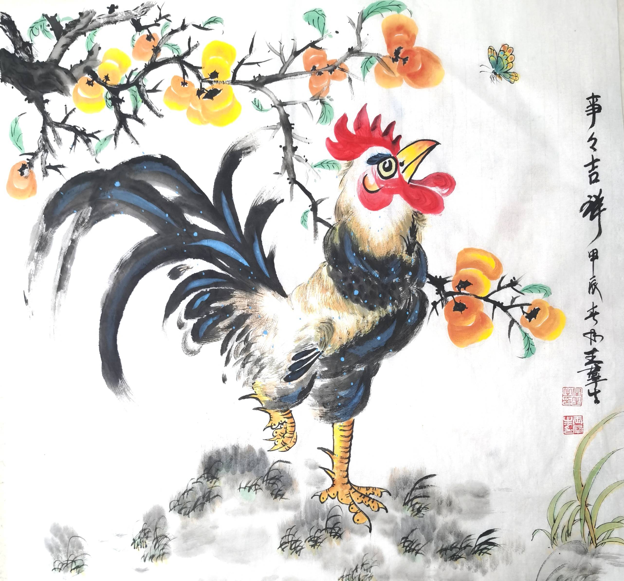 国粹书画大公鸡艺术名家
