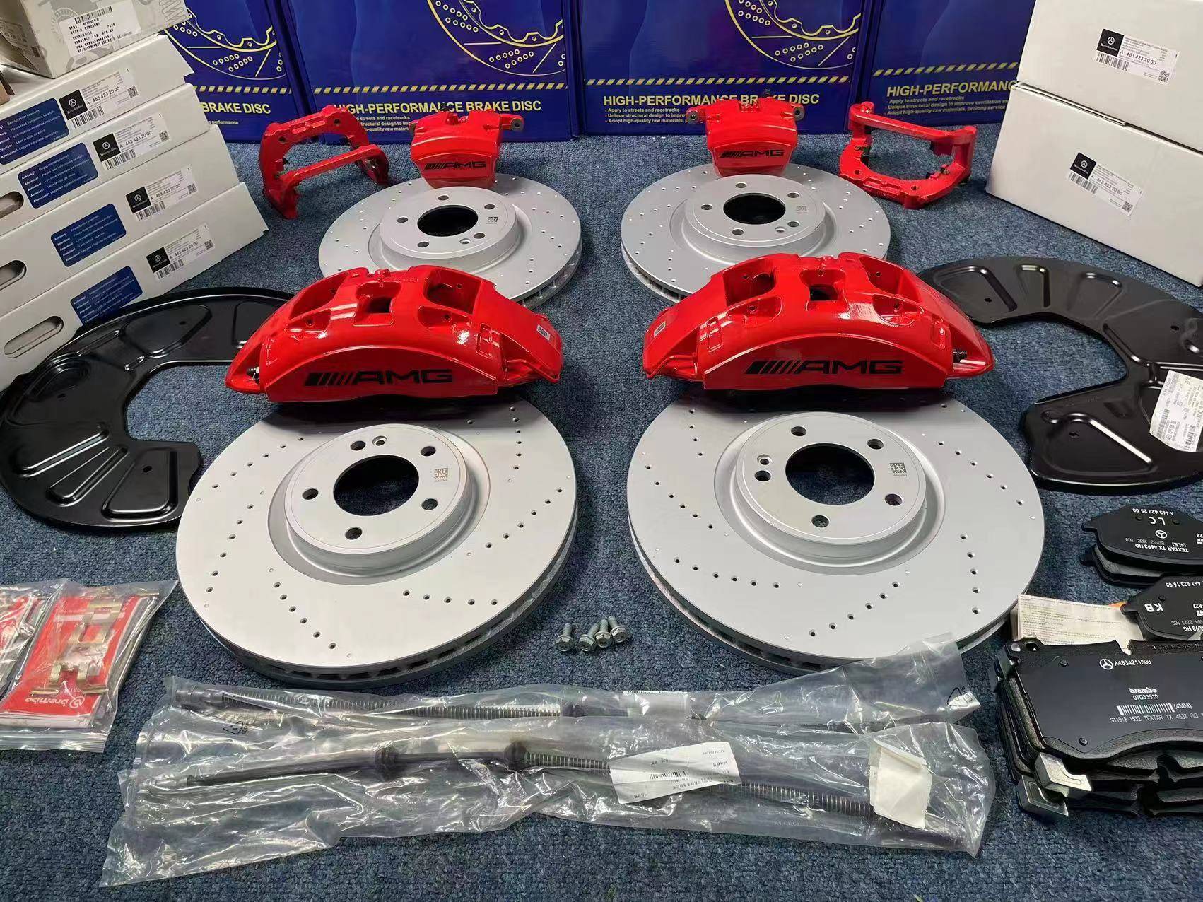 新款奔驰g500(463)刹车改装奔驰g63款红色amg大六卡钳