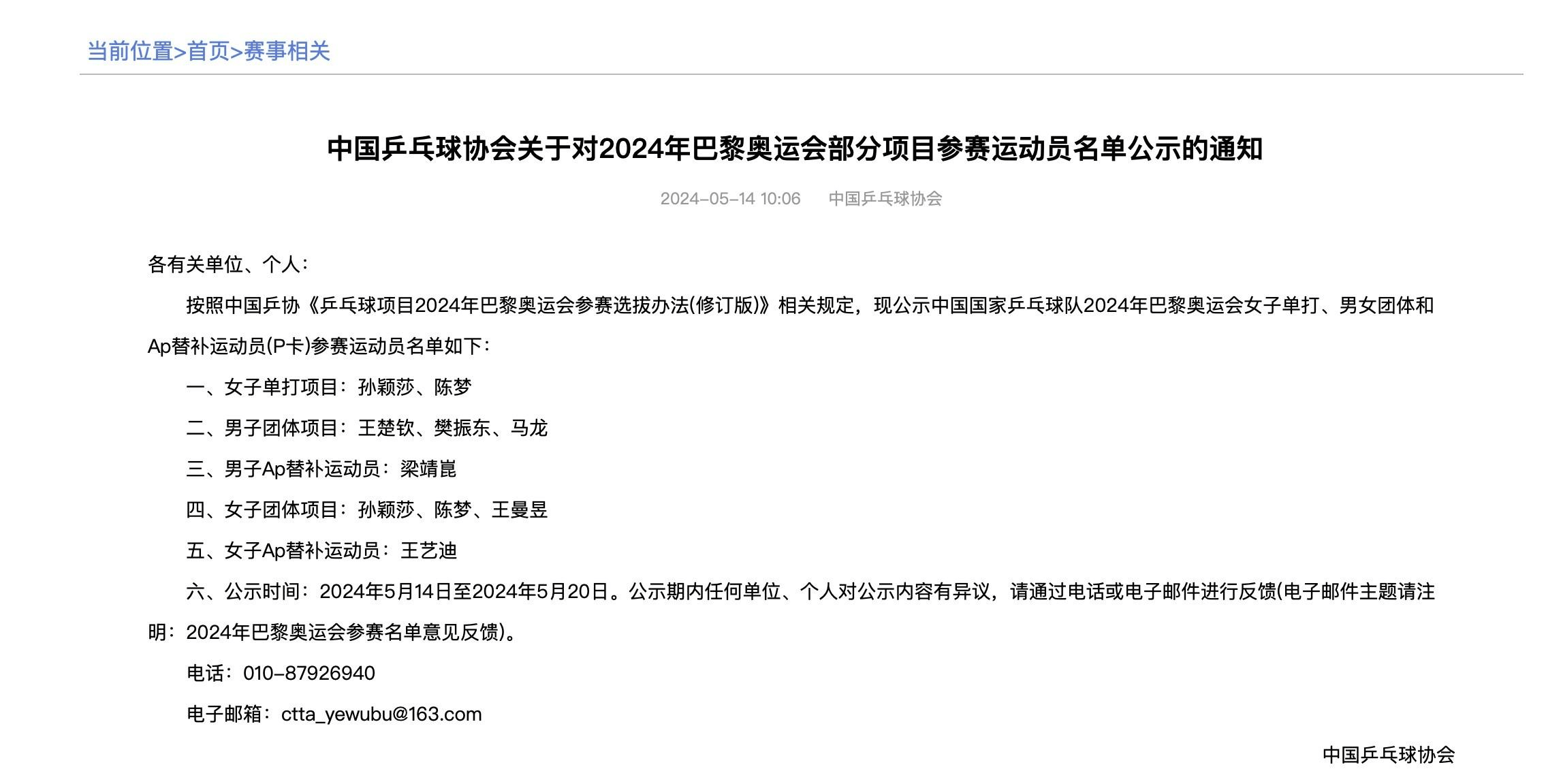 名单:陈梦获女单资格,莎头身兼三项,马龙四战奥运_比赛_中国乒乓球队