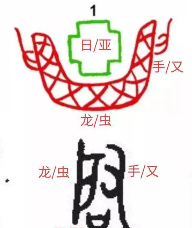 而十字"亚"铭文,甲骨文为子形,是商族玄鸟符号化身,只不过甲骨文划成