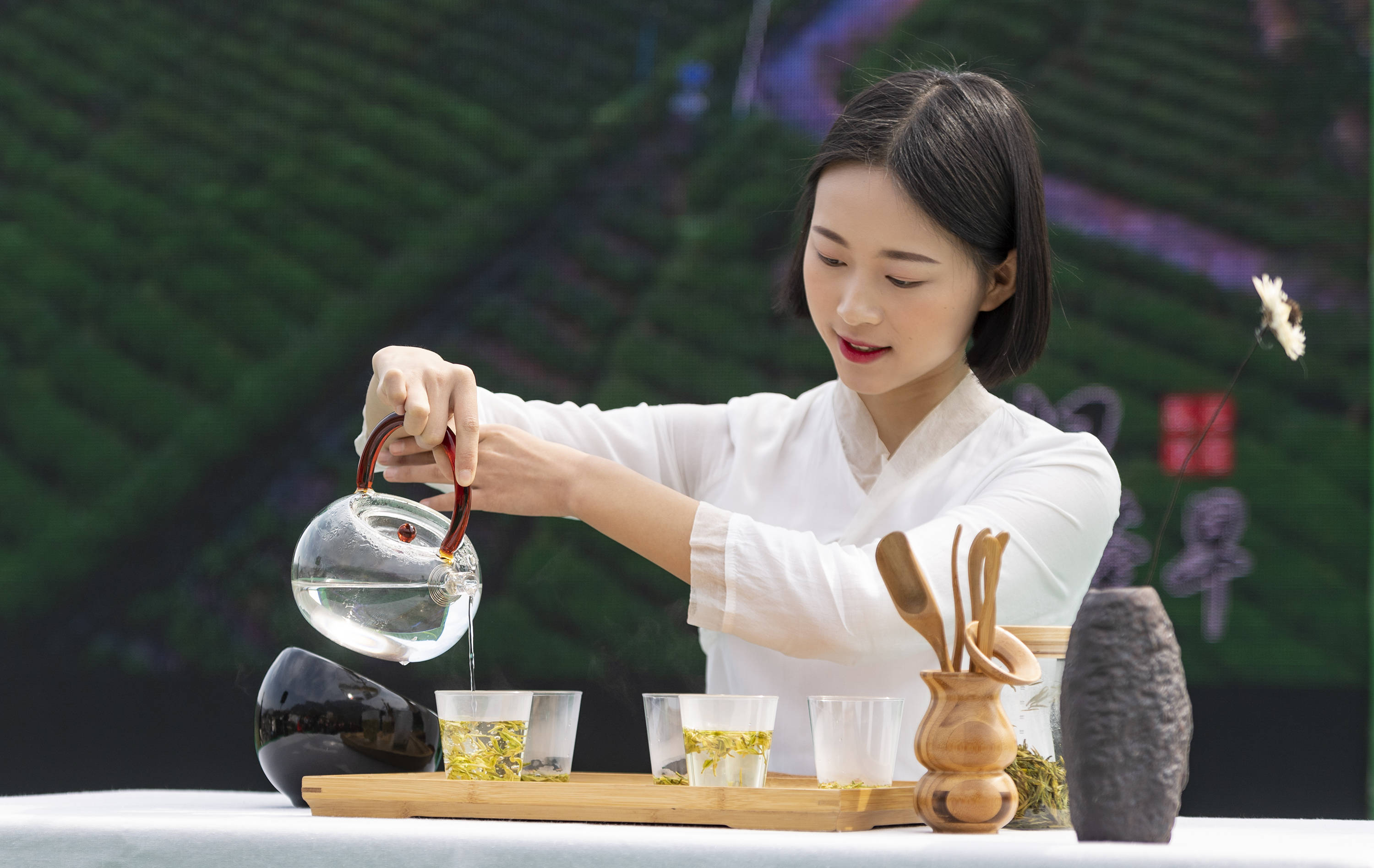 茶艺师泡茶照片图片