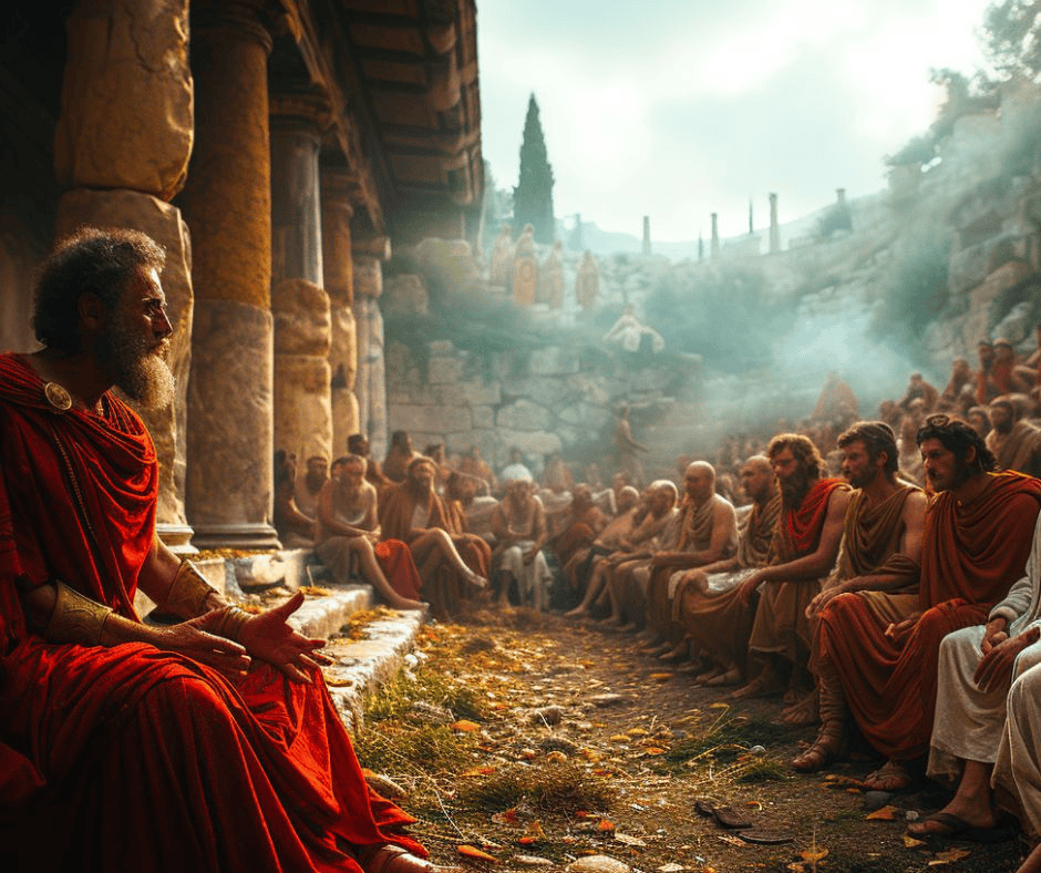 当苏格拉底争论用放逐来惩罚自己的可能性时,或者像雅典人所认为的