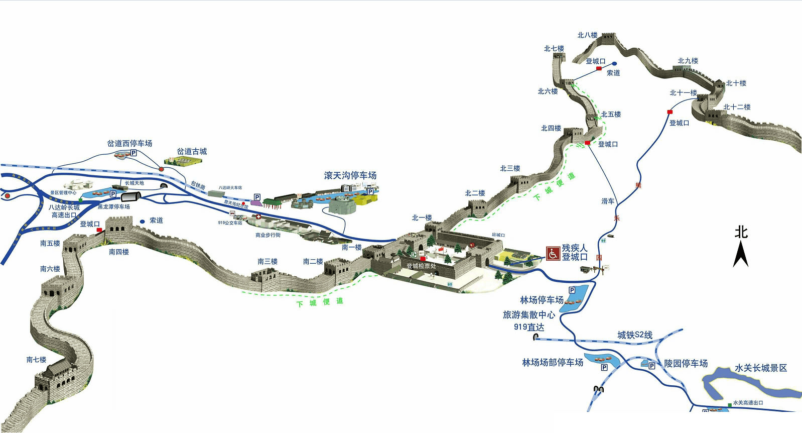 龙井关长城地图图片