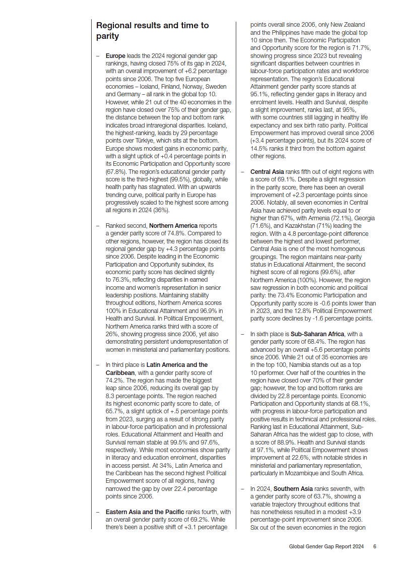 2024年全球性别差距报告