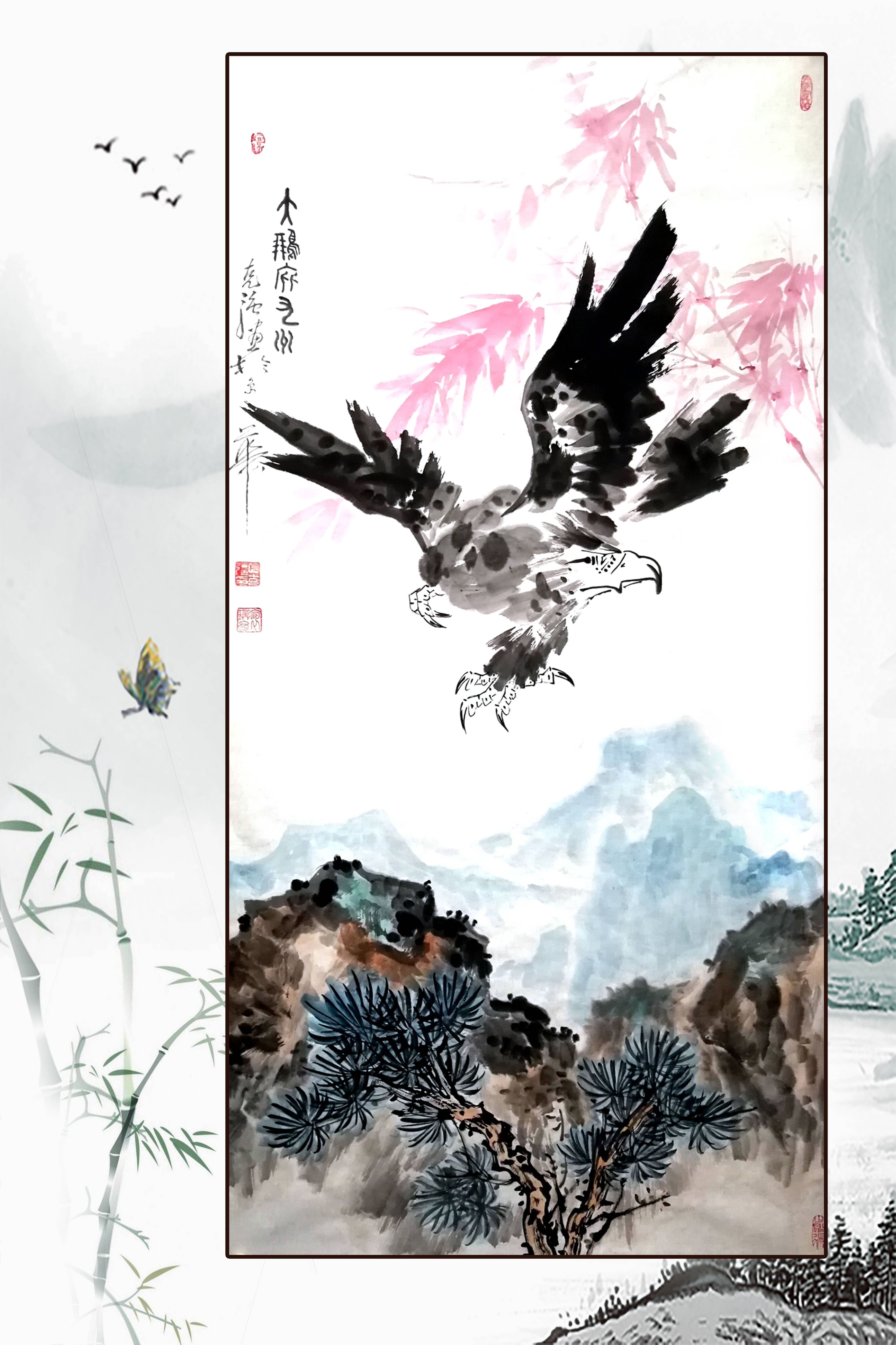 金克强:墨韵传承,绘就鹰与鳜鱼的传奇