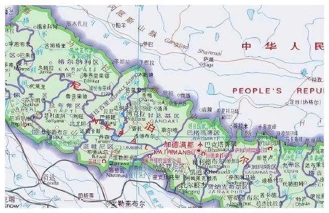 尼泊尔国家地图位置图片