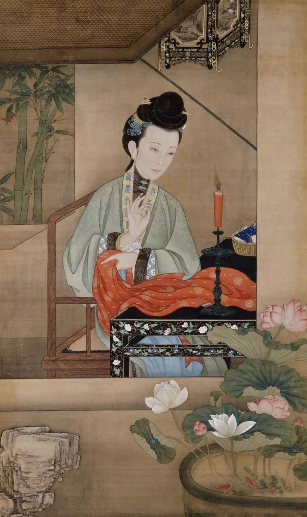 《十二美人图》之《倚塌观鹊》乌拉那拉氏死后,远在外省的大臣纳亲因