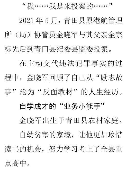 金晓军父子二人的所作所为验证了一句名言:莫伸手,伸手必被捉.