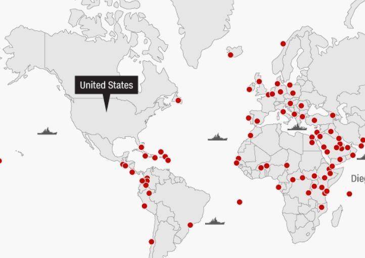 美国基地分布示意图图片
