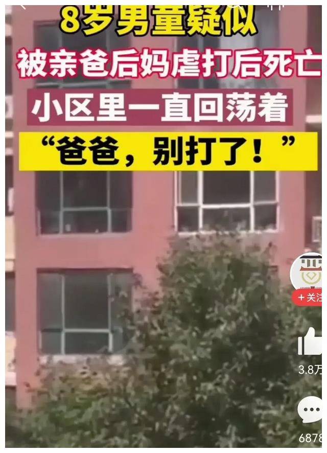 有后妈后亲爸变成后爸,八岁男童被亲爸打死,死前哭喊"我错了"