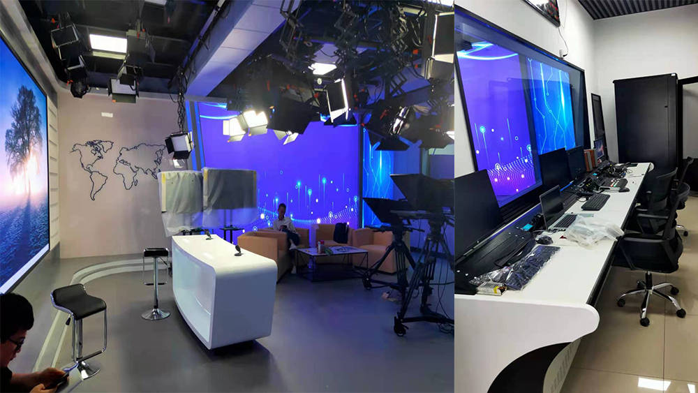 融媒体中心演播室系统 led大屏实景导播切换