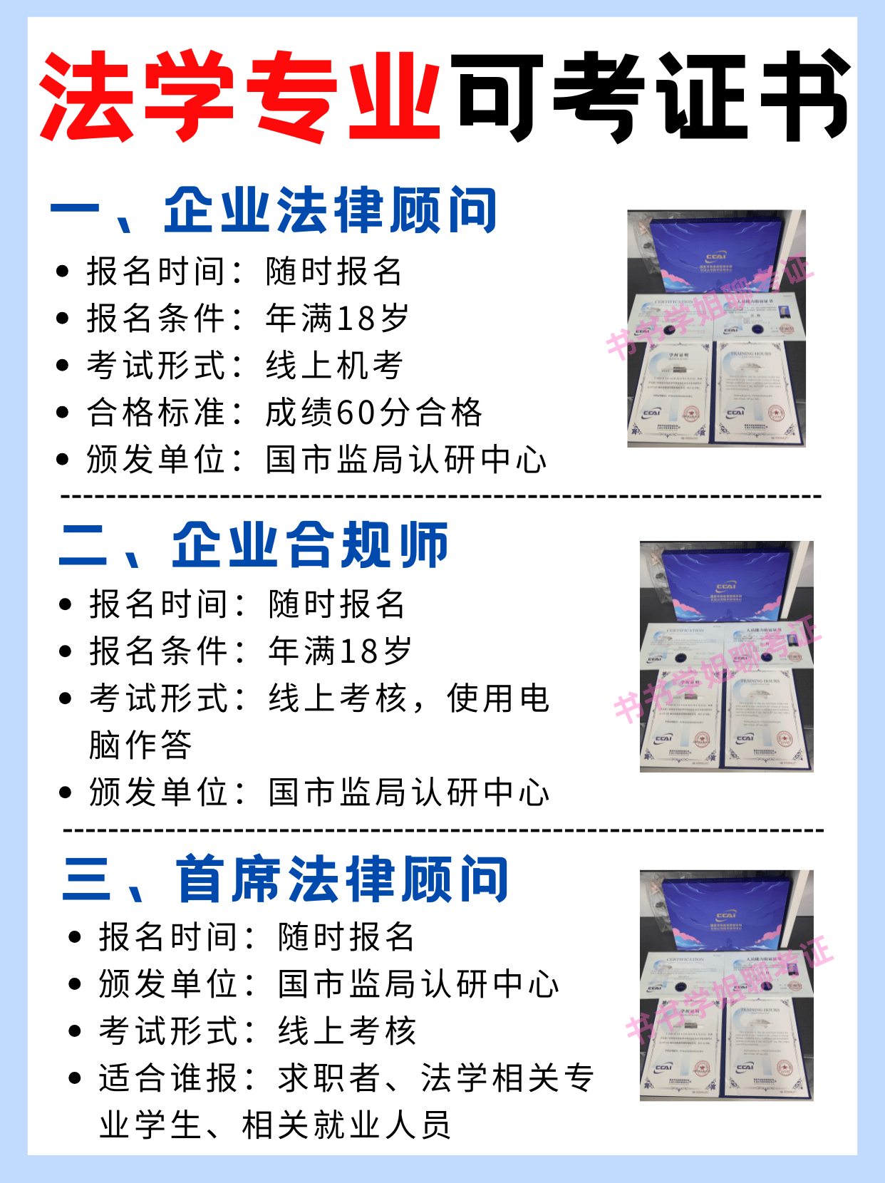 法学行业值得报名的证书合集!