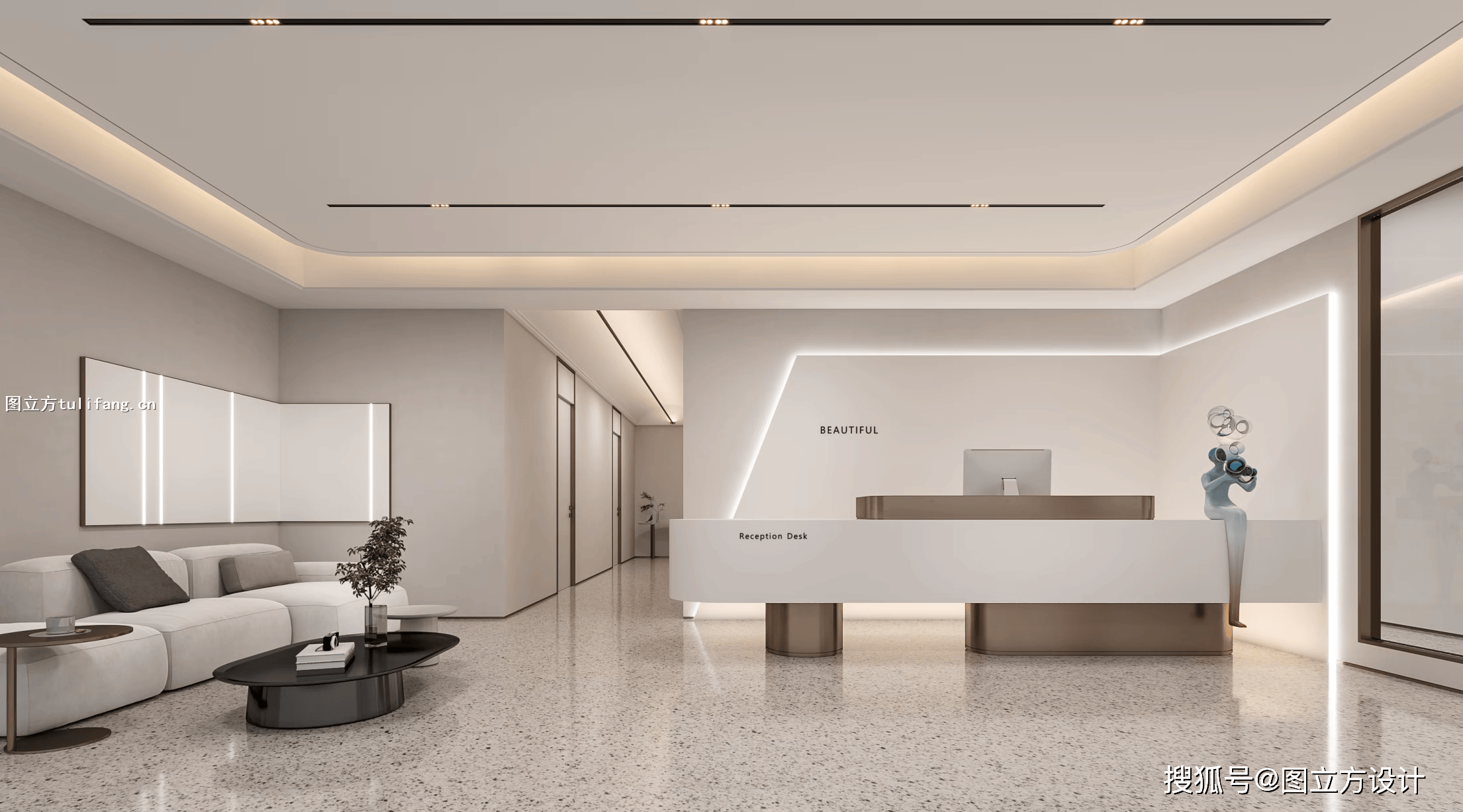 办公室前台接待效果图设计新趋势:科技感与人文关怀的平衡