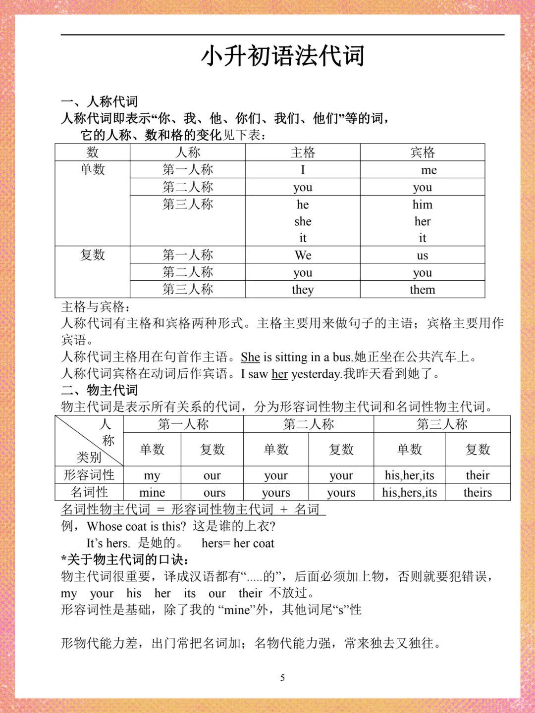 小升初英语易错点专项（语法）的简单介绍