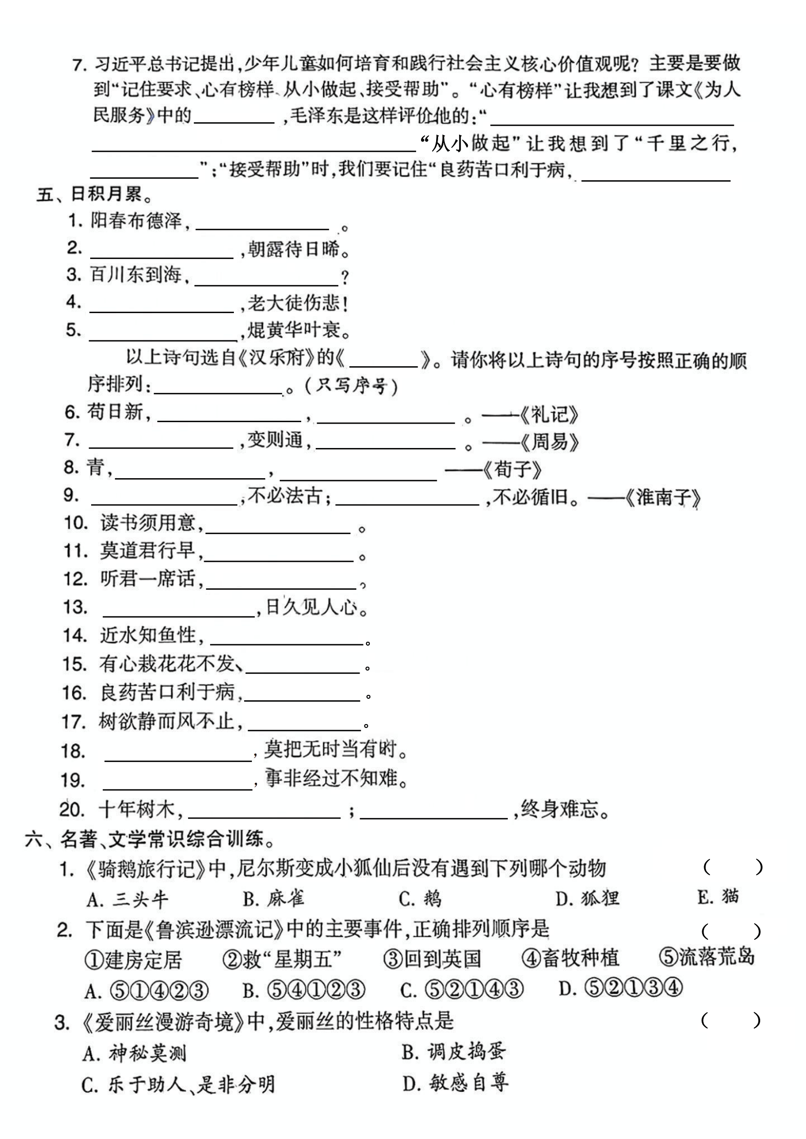 关于小升初语文学习方法专项（积累）的信息