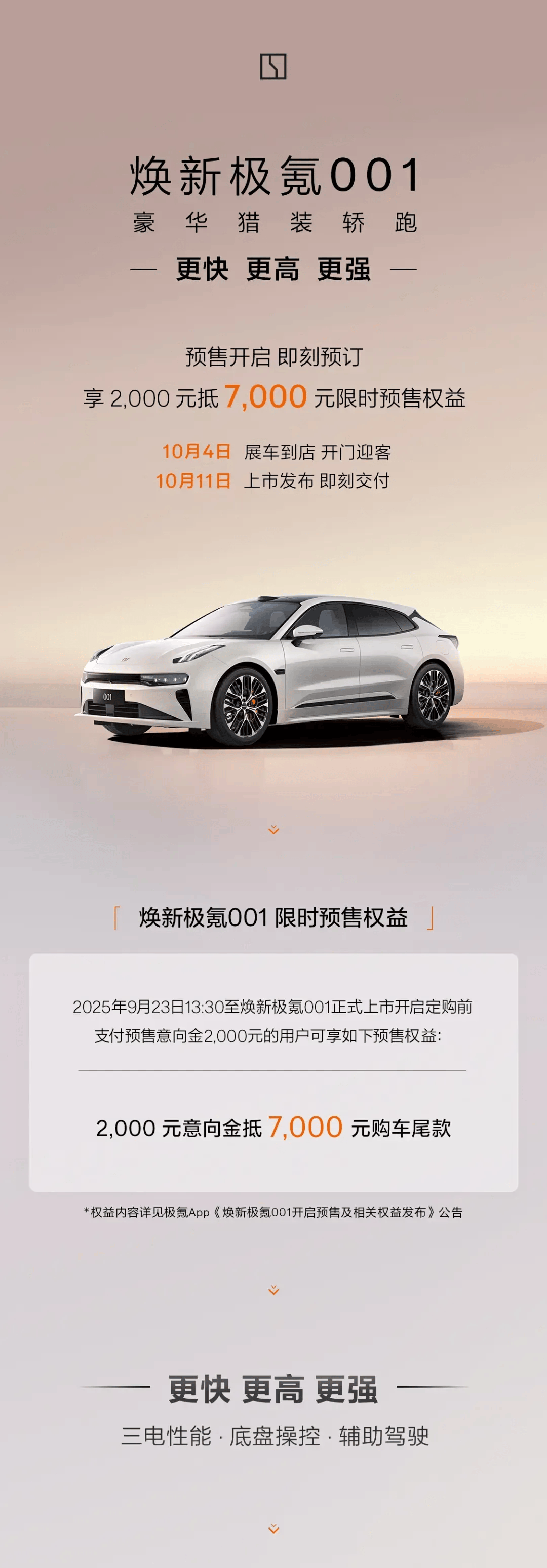 全栈900V/将于10月11日上市 焕新极氪001开启预售_搜狐汽车_搜狐网