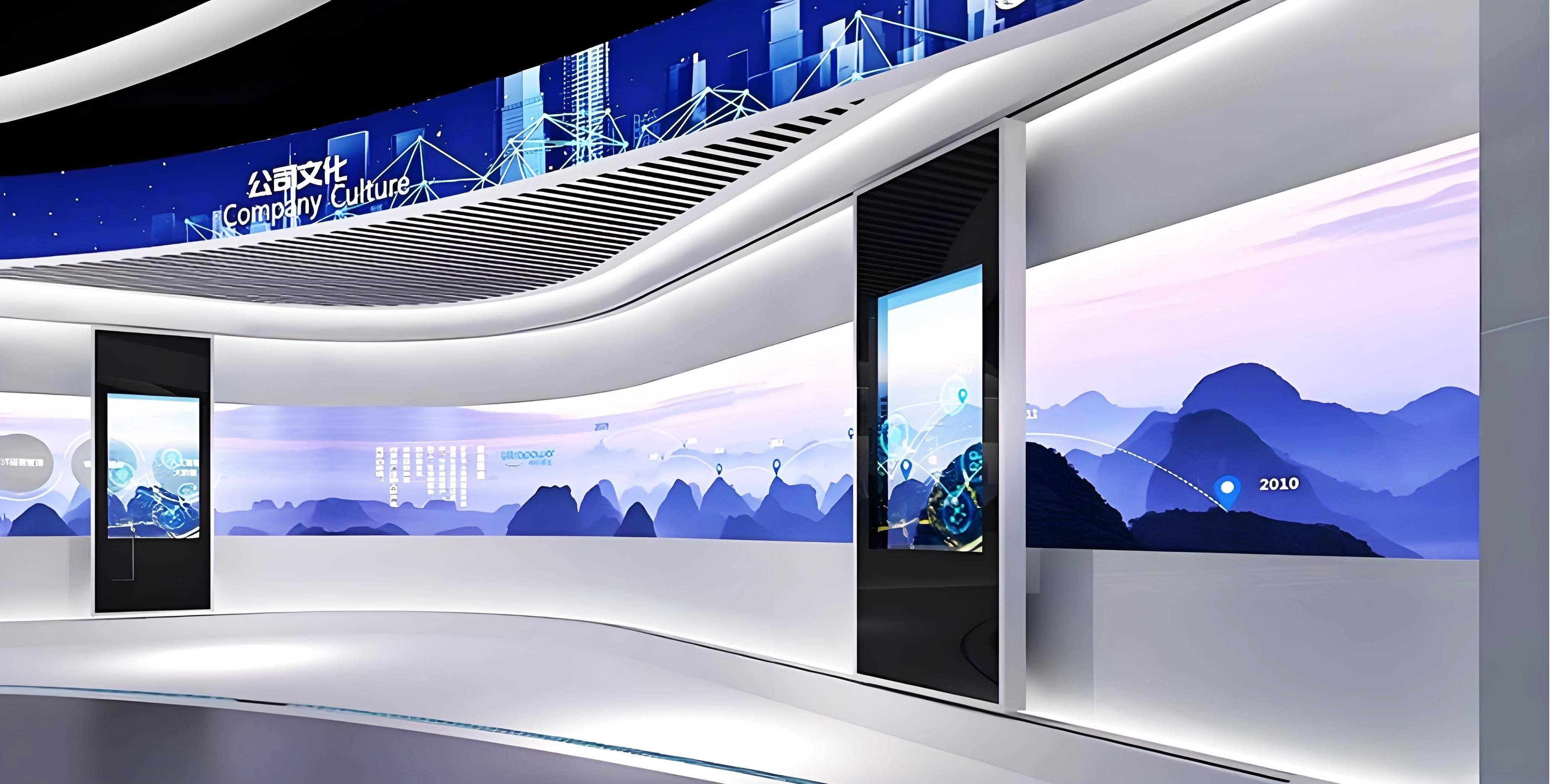 现代企业展厅设计偏爱滑轨屏?这几个优势太关键