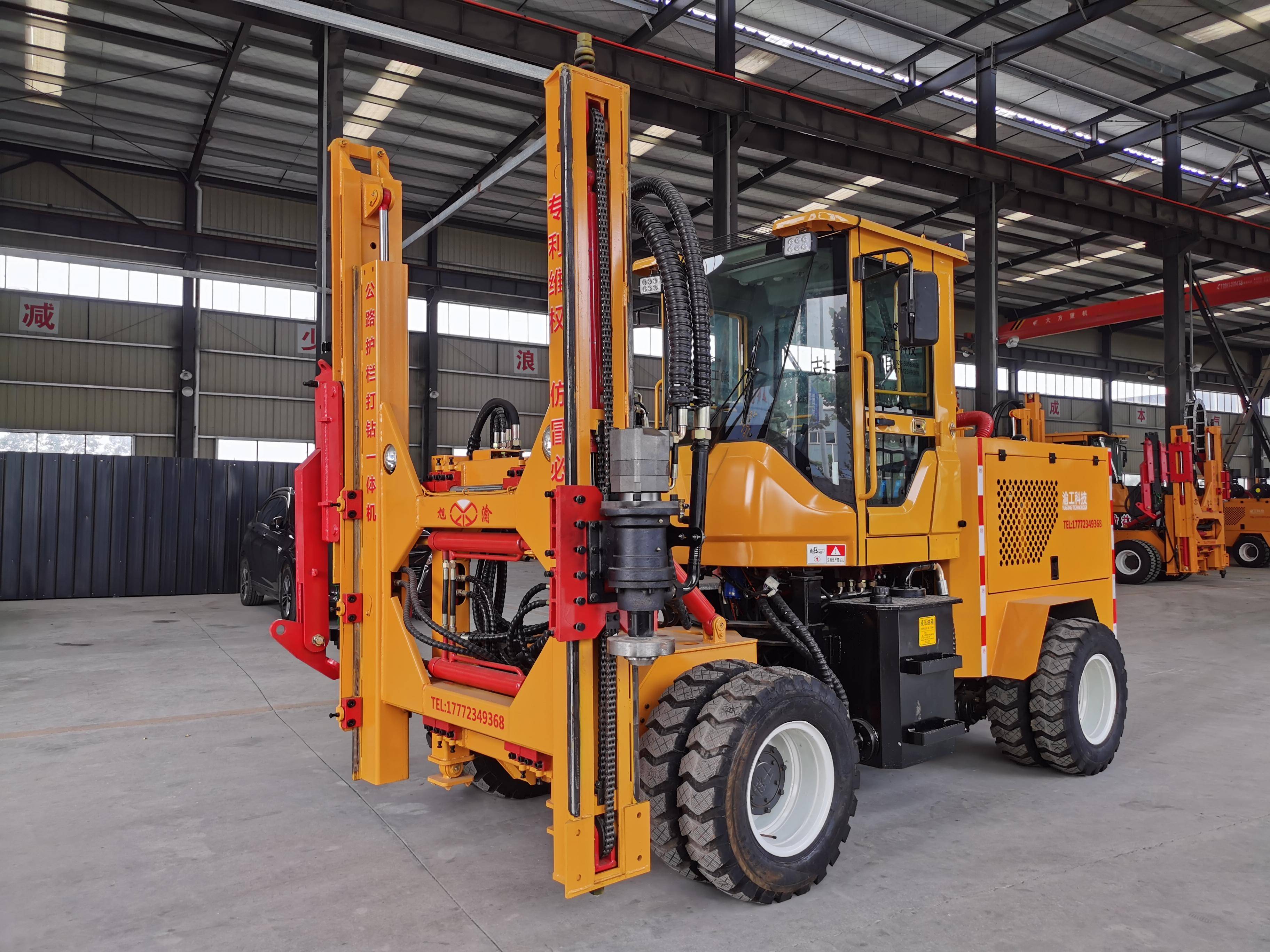 top重庆渝工科技有限公司:液压打桩钻孔一体机,护栏打桩钻孔机,公路