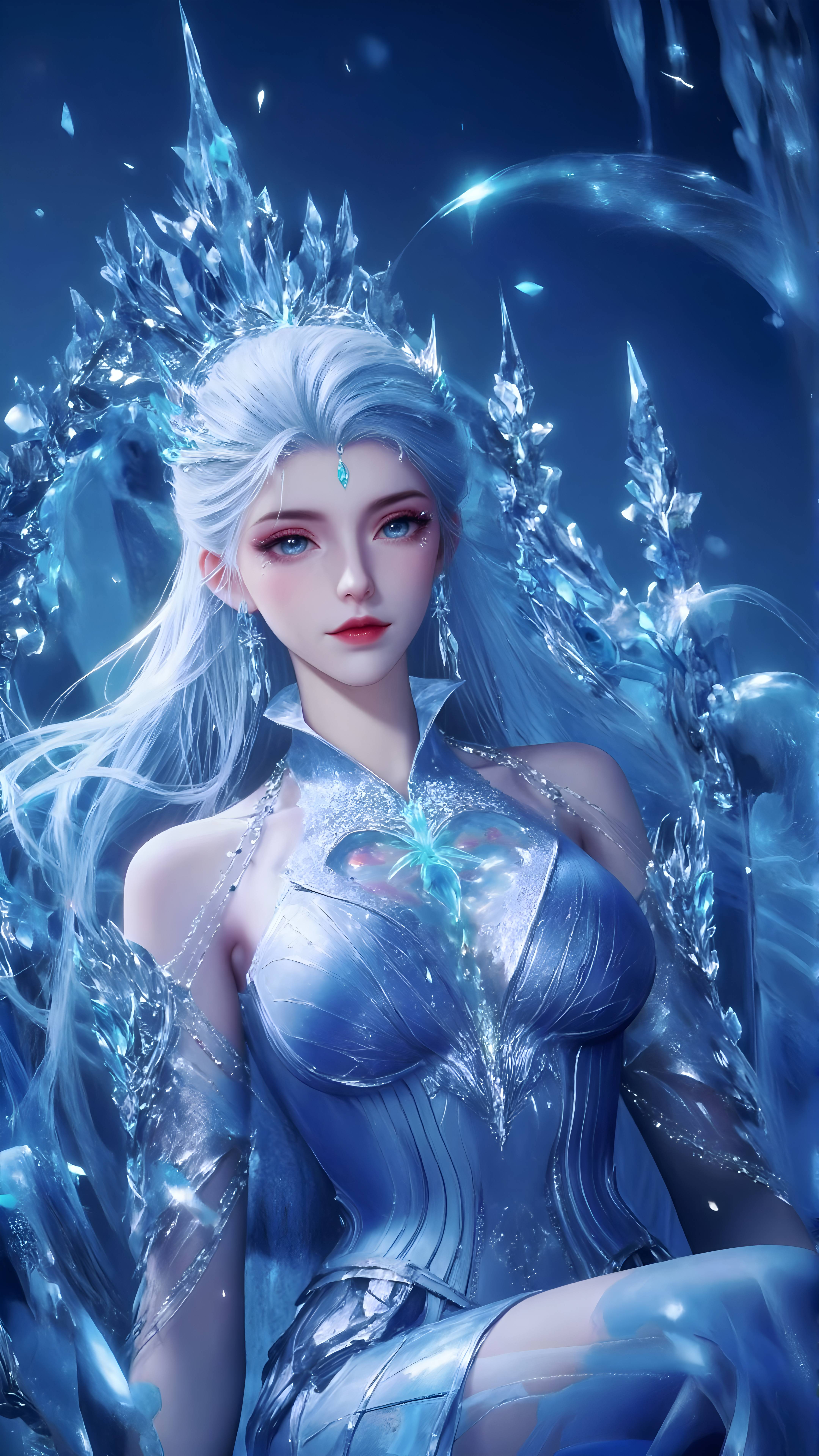 斗罗大陆Ⅱ绝世唐门雪帝超美壁纸:经过无数年的孕育,成为了智慧生物!_魂灵_雪女
