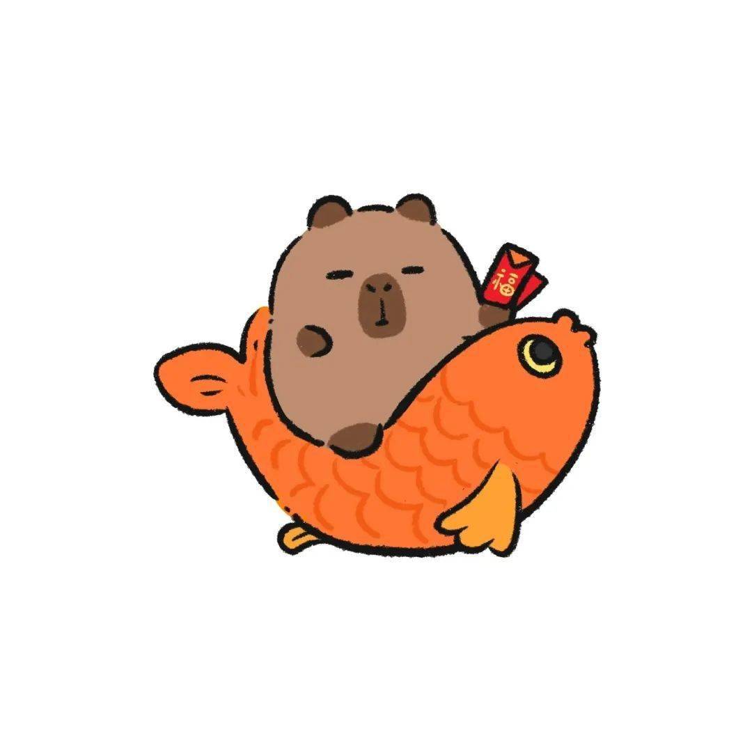 卡皮巴拉新年头像～_原文_节日_情侣