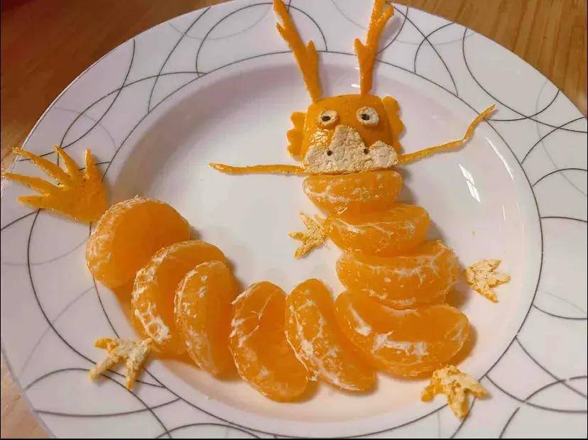 沙糖桔摆盘,大吉大利龙年好吉祥_家长_幼儿园_时候