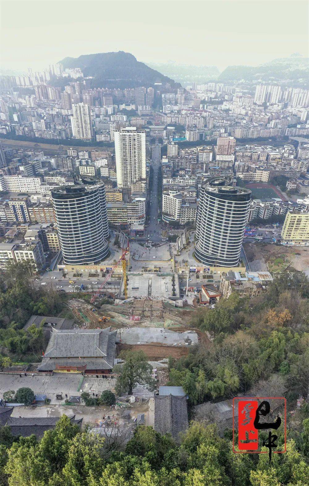 巴中城市中轴景观线南龛坡区域又有新进展_广场_建设_栈道