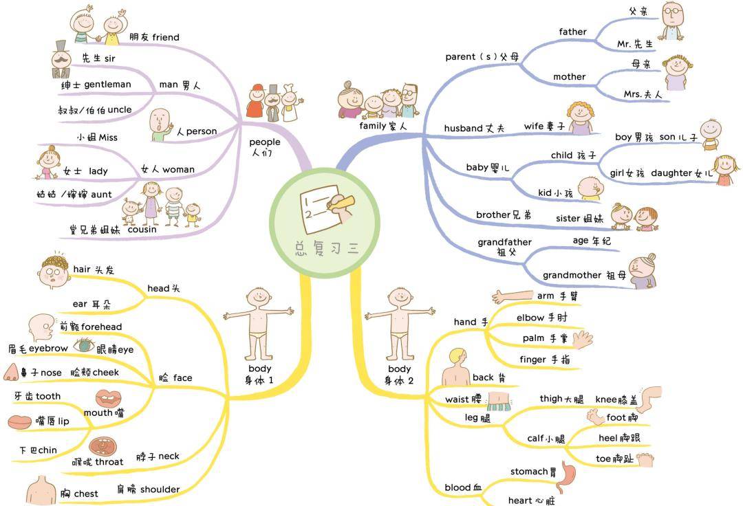 小学英语单词思维导图