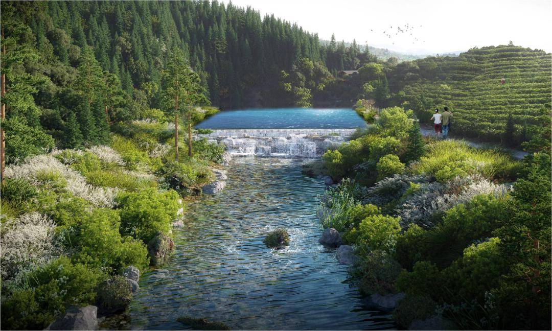 汤池镇白马岭景区项目近日开工!_效果_茶园_驿站