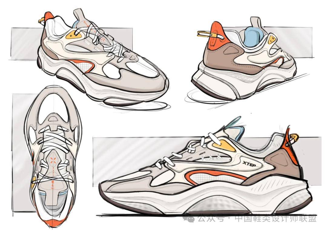 鞋设丨特步球鞋设计稿&成品_组合_课程_访问