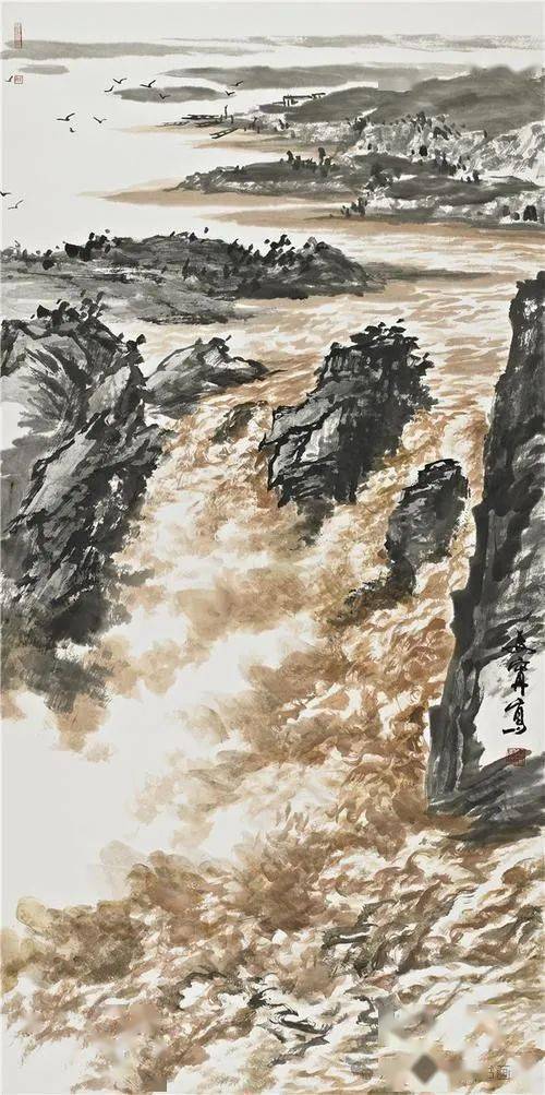 谭老师为你分享国画黄河山水画作品