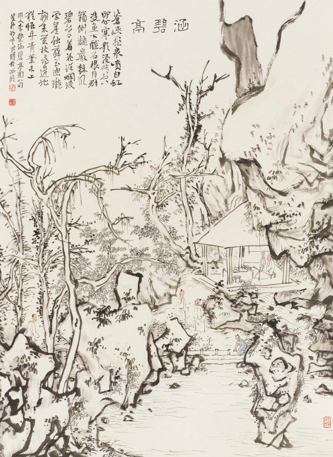 金心明《涵碧亭》△ 茹峰《涵碧亭》△ 贾荣志《日暮雨过》△ 徐钢