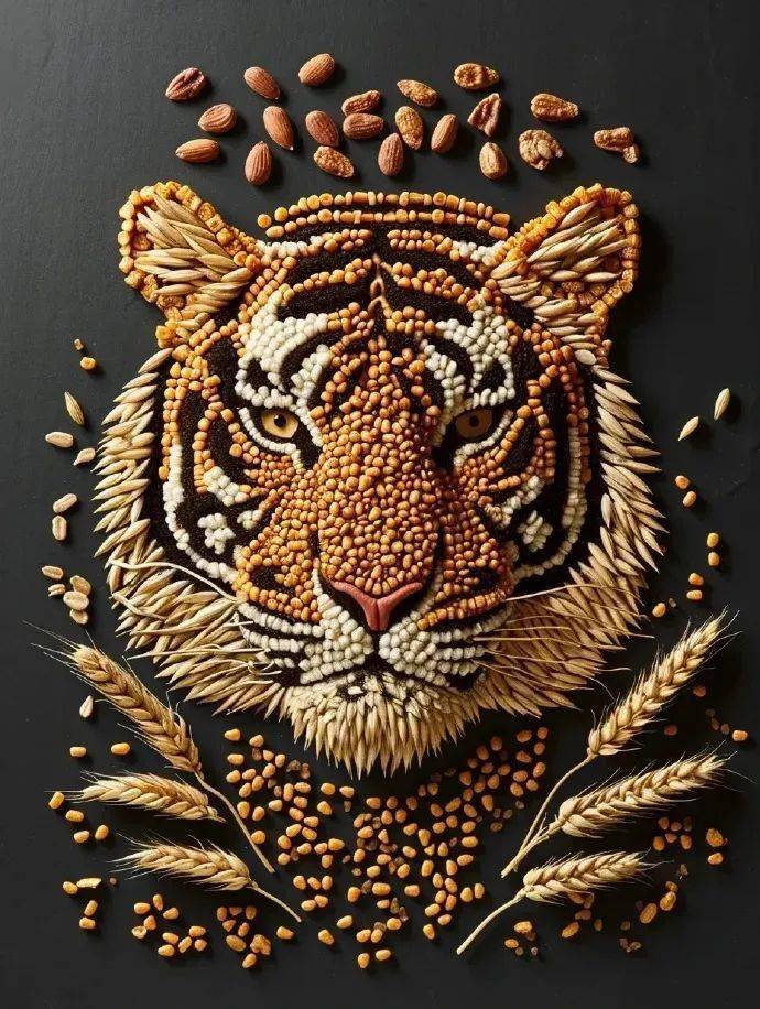 谷物拼画,又称粮食画,是一种利用各种谷物种子如大米,小米,红豆,绿豆