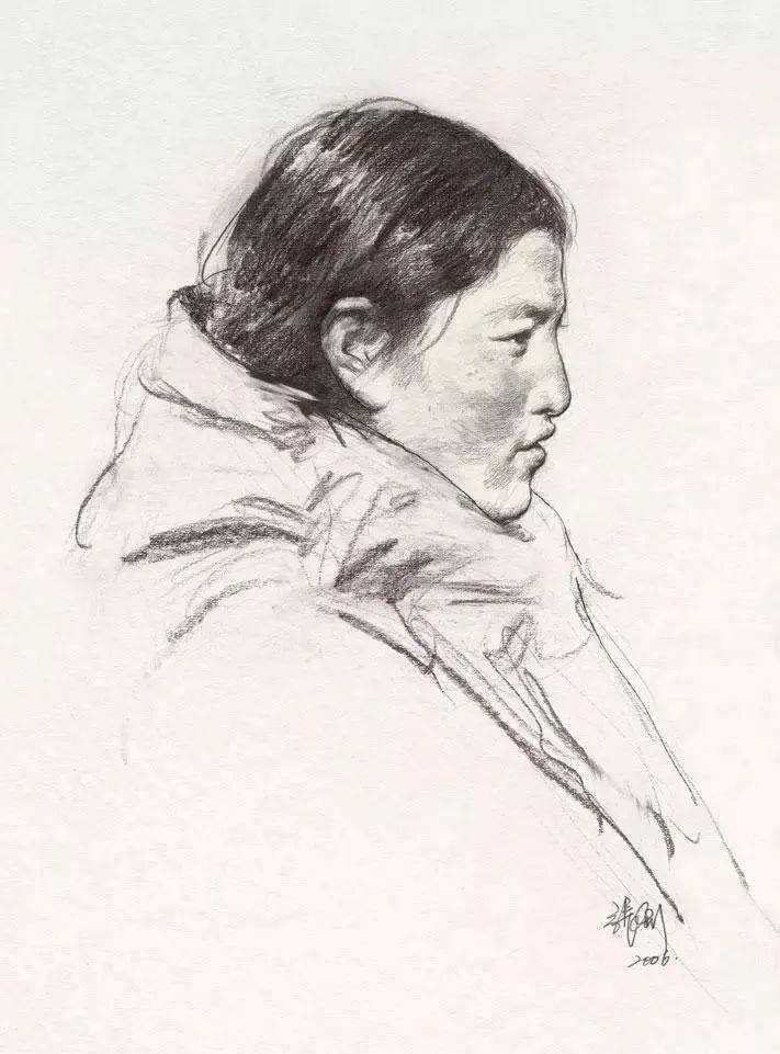 解放军艺术学院美术系,张利教授素描作品_cm_年作_网络