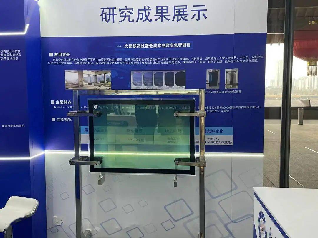 与传统玻璃相比,双波段电致变色智能玻璃具有可控调节可见光和近红外