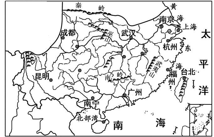 中国南方地区地图简图图片